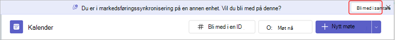 Bannermelding med knapp for å bli med i møtet