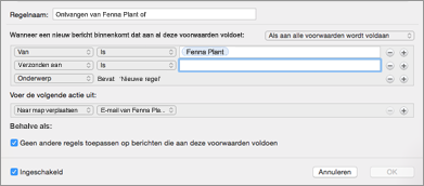 Een regel maken van een bestaand e-mailbericht