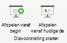 Uw diavoorstelling afspelen vanaf het begin of vanaf de huidige dia.