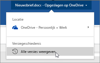 Cursor die op bestandsnaam klikt, Alle versies weergeven