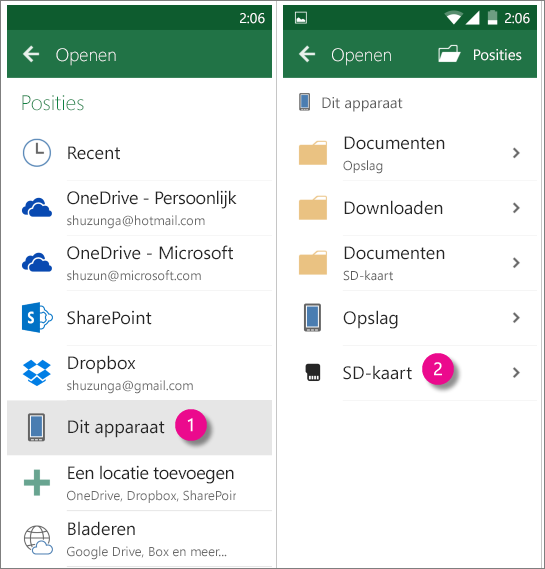 Office voor Android-SD-kaart