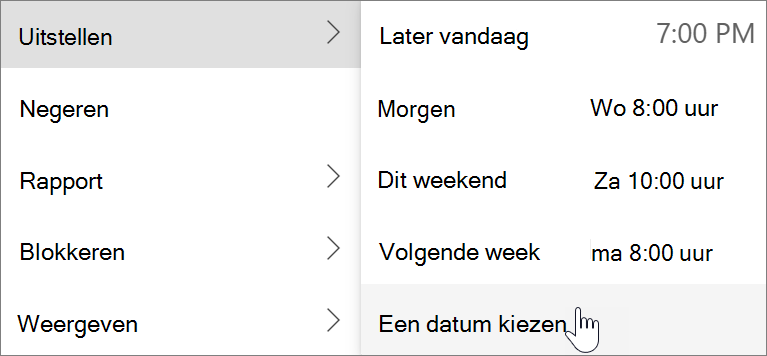 Snooze gebruiken in de nieuwe Outlook voor Windows