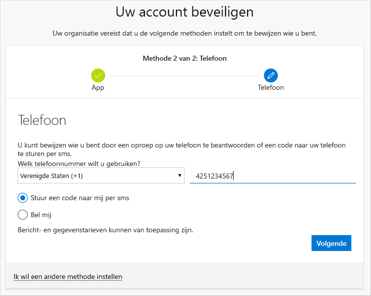 Begin met het instellen van uw telefoonnummer voor sms-berichten