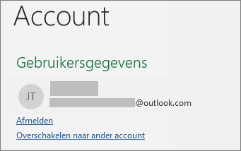 Toont de koppeling Afmelden in de backstage-weergave in Office voor Windows