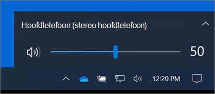 De volumeregeling op de taakbalk.