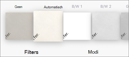 Filter opties voor afbeeldingsscans in OneDrive voor iOS