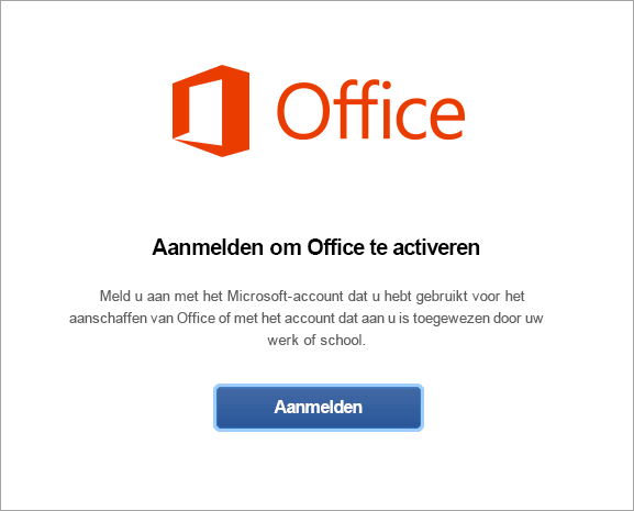 Selecteer Aanmelden om Office voor Mac te activeren