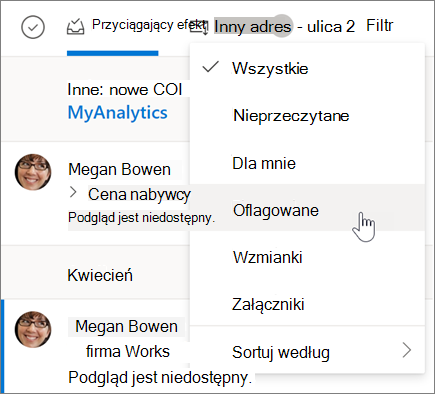 Oznaczanie wiadomości e-mail w aplikacji Outlook w sieci Web