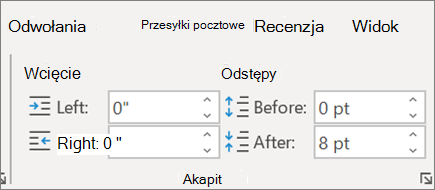 Zmienianie układu w programie Word