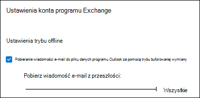 Przesuń suwak do pozycji Wszystkie, aby pobrać wszystkie wiadomości e-mail programu Outlook podczas eksportowania wiadomości e-mail