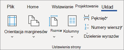 Zmienianie układu w programie Word