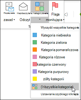 Menu rozwijane Kategoryzuj