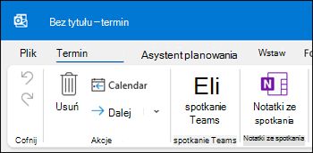 Notatki ze spotkania programu Outlook