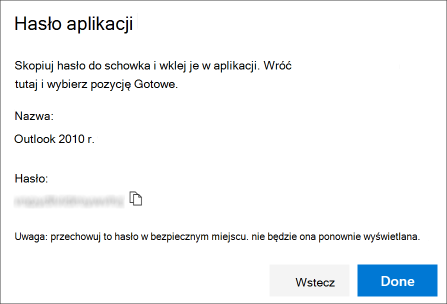 Strona hasła aplikacji z nazwą aplikacji