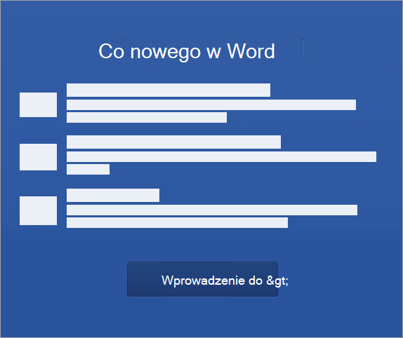 Rozpoczynanie aktywowania programu Word 2016 dla komputerów Mac