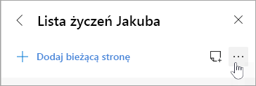 Zrzut ekranu przedstawiający przycisk Udostępnianie i nie tylko