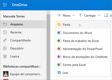 Criar Pasta no OneDrive