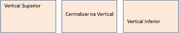 Formas mostrando o alinhamento vertical do texto