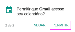 Permitir calendário