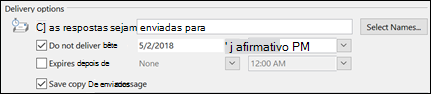 Defina uma data e hora para entregar a sua mensagem.