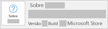 Captura de tela mostrando a versão e o build disponíveis na Microsoft Store