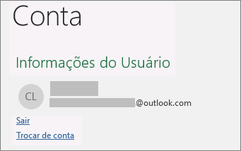 Exibe o link Saia no modo de exibição Backstage do Office no Windows