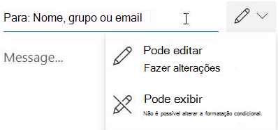 Selecione o ícone de lápis para dar aos destinatários permissão "editar" ou "somente leitura".