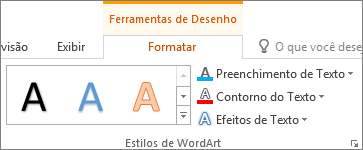 Grupos Estilos de WordArt