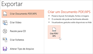 Salvar uma apresentação como PDF