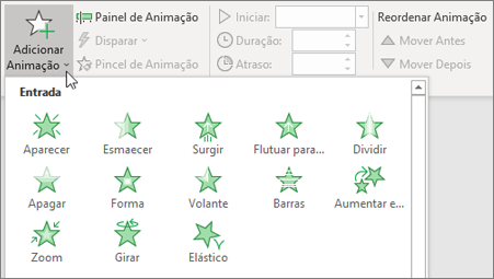 Adicionar Animação do PowerPoint do Office 365