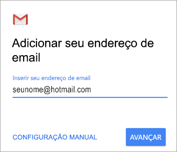 Adicionar seu endereço de email