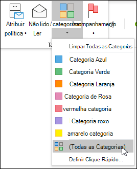 Menu pendente Categorizar