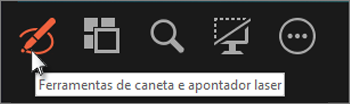 Use a ferramenta de caneta ou laser para apontar ou escrever nos slides