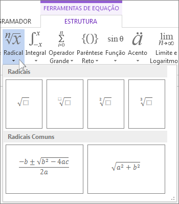 Estruturas matemáticas com radicais