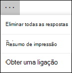 Opção Mais opções no Microsoft Forms