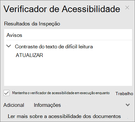 Verificador de acessibilidade no Outlook