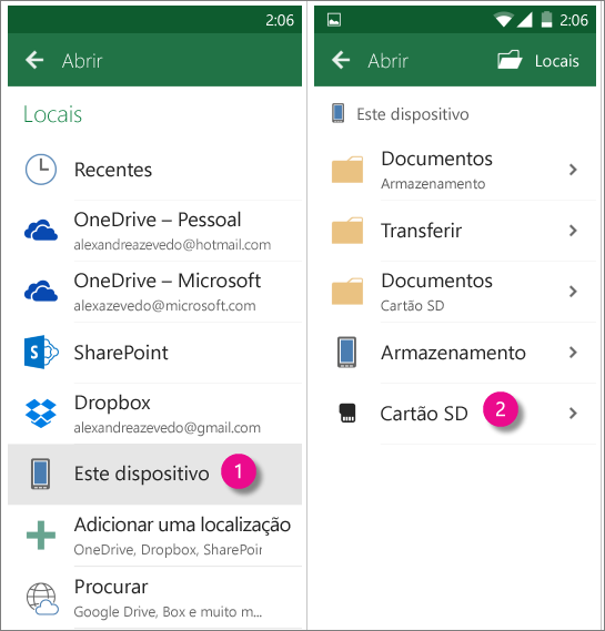 Office para cartão Android SD