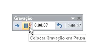 Colocar gravação da narração em pausa