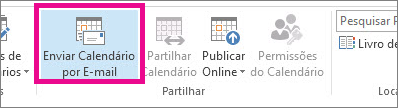 No separador Base, clique em Enviar Calendário Por E-mail