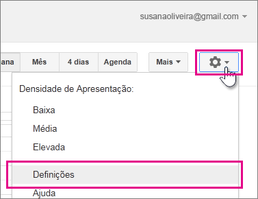 google calendar - definições - definições