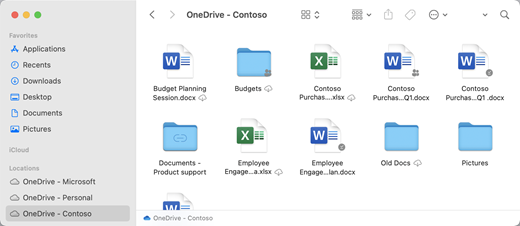 OneDrive pastas são apresentadas em "Localizações" no painel à esquerda.