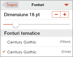 Alegeți o dimensiune de font