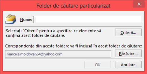 Introduceți un nume pentru folderul de căutare