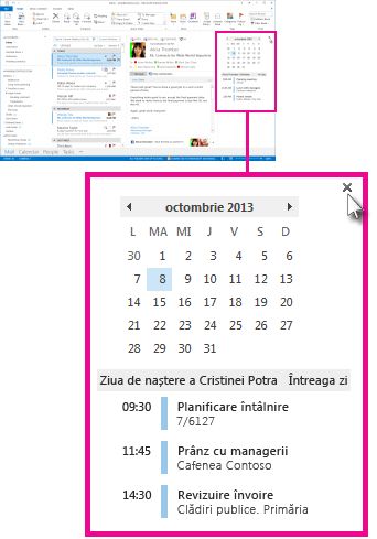 Comanda Eliminare sumar din sumarul Calendar fixat