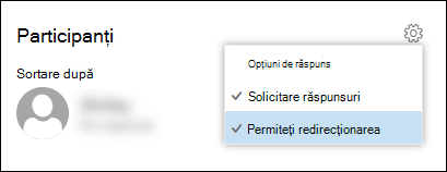 Captură de ecran a opțiunii permiteți redirecționarea