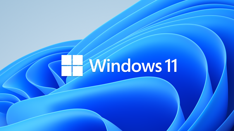 Sigla Windows 11 pe un fundal albastru