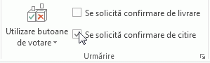 Comanda Se solicită o confirmare de citire de pe panglică