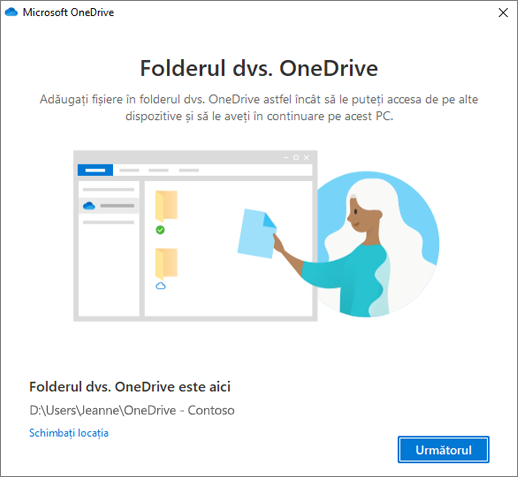 Ecranul Acesta este folderul dvs. OneDrive din expertul Bun venit la OneDrive