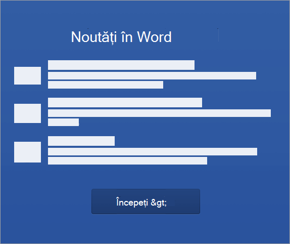 Începeți să activați Word 2016 pentru Mac