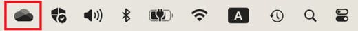 Значок облака SharePoint OneDrive в строке меню MacOS